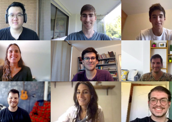 Founders de startups en reunión virtual